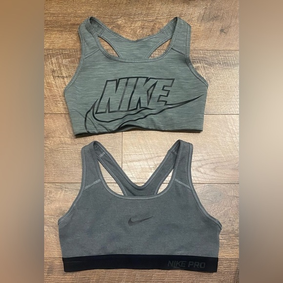 Nike Dri-Fit Athletic Black/Gray Sports Bra Bundle Size Small - Picture 1 of 9